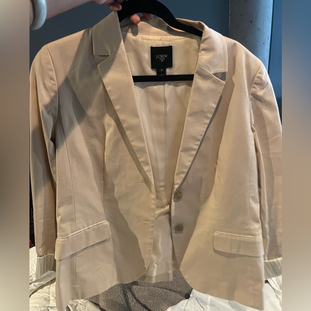 J crew suit jacket tan